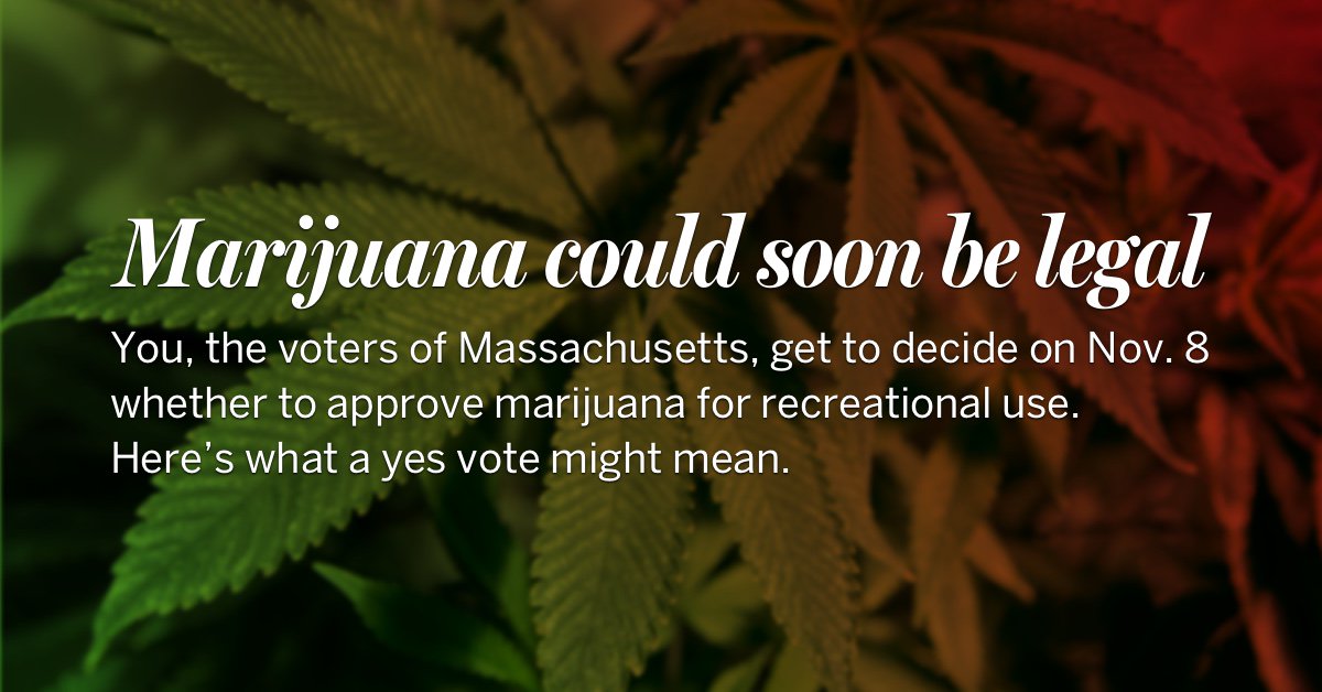 BostonGlobe's tweet photo. With early voting starting today, here’s your guide to Question 4 (marijuana legalization) https://t.co/OVsgyeTFQL https://t.co/PGRLt8crRc