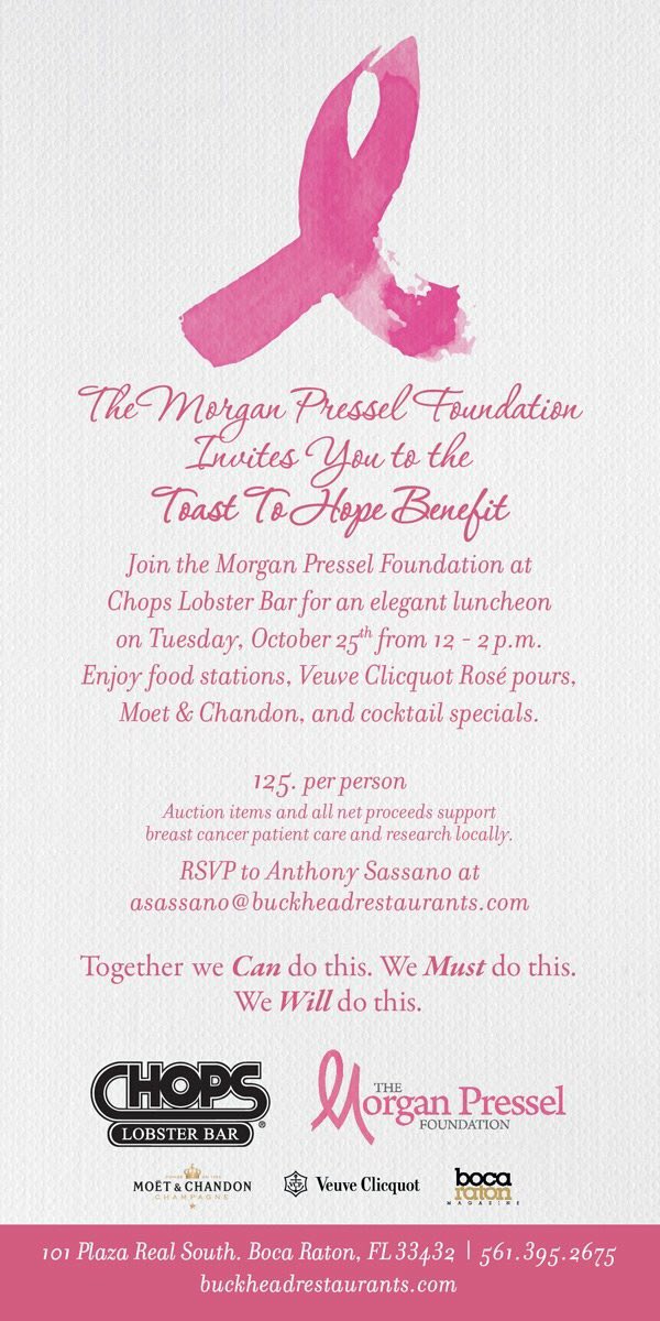 Morgan Pressel (@mpressel) on Twitter photo Excited to host the Toast to Hope Benefit at <a href="/ChopsLobsterBar/">Chops Lobster Bar</a> tomorrow! Come join us to support the <a href="/MP_Foundation/">Morgan P Foundation</a>! 💗 Excited to host the Toast to Hope Benefit at <a href="/ChopsLobsterBar/">Chops Lobster Bar</a> tomorrow! Come join us to support the <a href="/MP_Foundation/">Morgan P Foundation</a>! 💗
