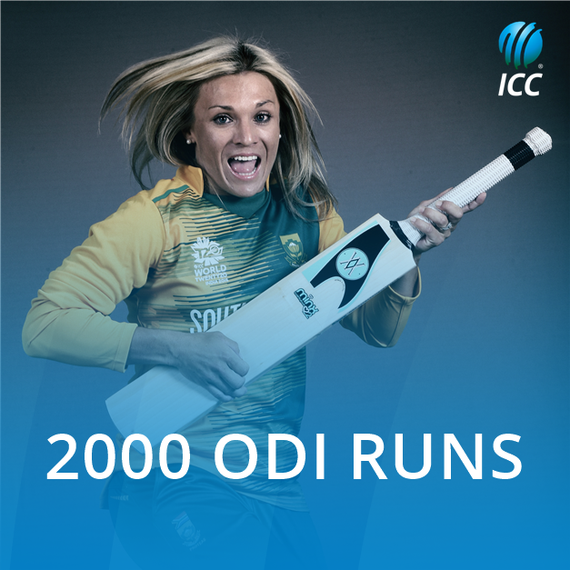 ICC's tweet photo. Congratulations to @MdpMinx22 on passing 2000 runs and becoming South Africa Women's all time top scorer in ODIs! https://t.co/215miO2GGM