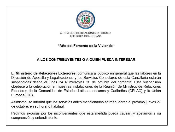 [Recordando] A los contribuyentes o a quien pueda interesar #ServiciosMIREXRD #LegalizacionesMIREXRD