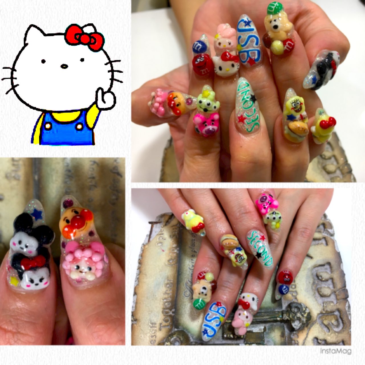 Rumina 夢嶝ルミナ T Co Jpkz8vbwoa New Nail ネイル キャラクター ネイル 3d ディズニー ミッキー ミニー アンパンマン 赤ちゃんまん Ted スポンジボブ ドラミちゃん キティちゃん マイメロ Mチョコ ハードジェル T Co