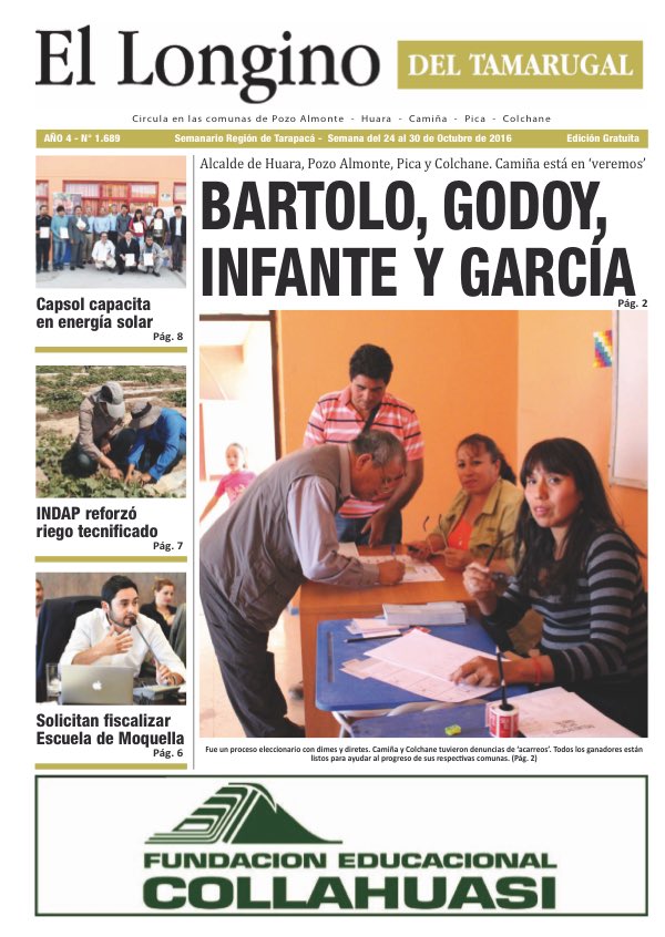 Rodrigo_Longa's tweet photo. 🔴Los Titulares el día después de las elecciones. Soria Gana con lo Justo, Ferreira y Godoy Son Las GRANDE Sorpresas. #iquique #altohospicio https://t.co/ALTbxsOhXn