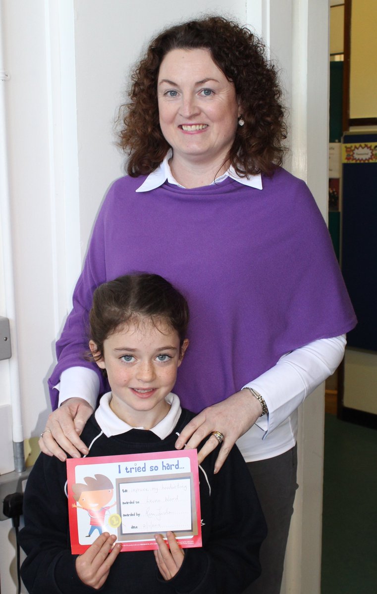 MercyGalway's tweet photo. Congratulations to #MercyPupil Leona on receiving an award for her beautiful #Handwriting #WellDone #GoodWork https://t.co/UD9jXTU7Vi