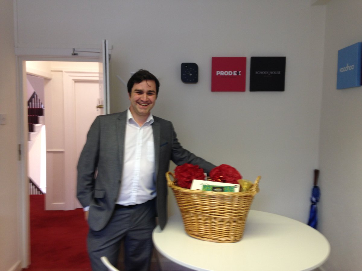 Here's <a href="/nickturnrdesign/">nickturner</a> collecting his prize hamper after winning our #Growth2016 darts competition.