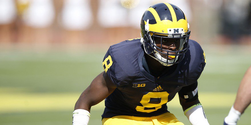 PFF_College's tweet photo. Opposing quarterbacks have a 1.5 QB Rating when throwing at Michigan CBs Jourdan Lewis &amp; Channing Stribling this year. 11/39 131yds 0TD 4INT https://t.co/IbubKab5ow