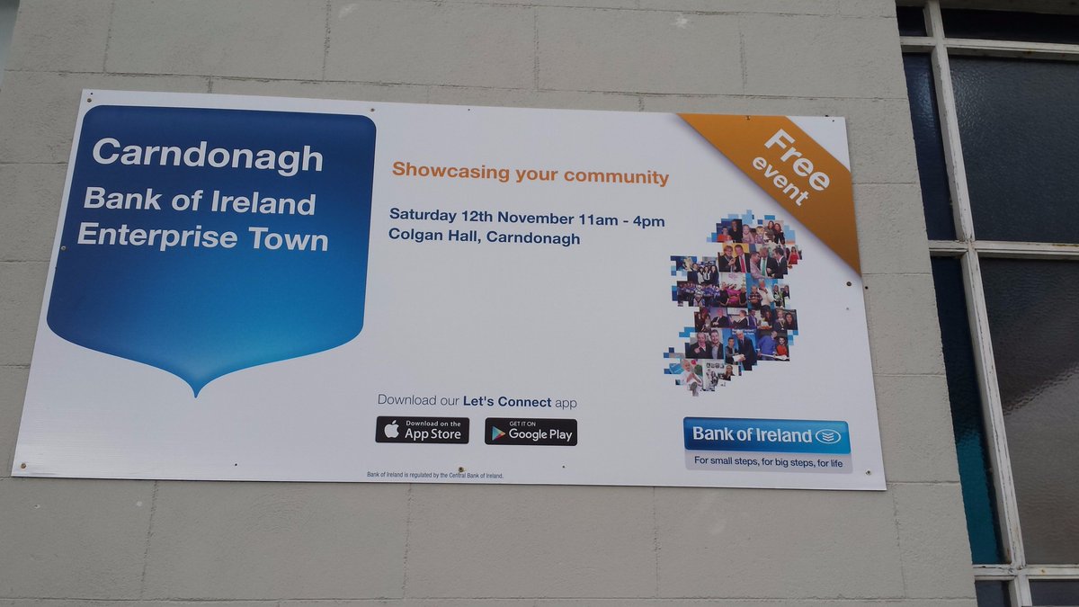 Longwill2's tweet photo. @StaffordJimmy we have the signs up again #carndonagh #enterprisetown Nov 12th #colganhall 11am-4pm #registertoday https://t.co/XHFPjpnjne