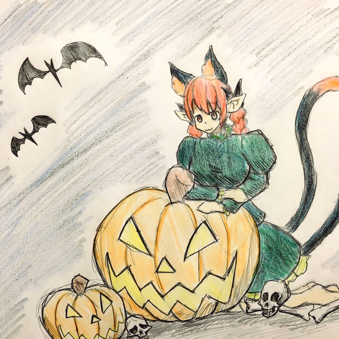 Only 1 week to HALLOWEEN!!! #深夜の真剣お絵描き60分一本勝負 