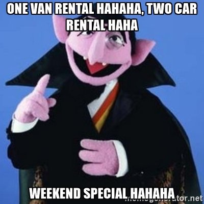 Enterprise_Wex's tweet photo. We take care of our regulars. Just ask the count from Sesame Street #belikethecount #weekendspecial https://t.co/ckGikTICLI