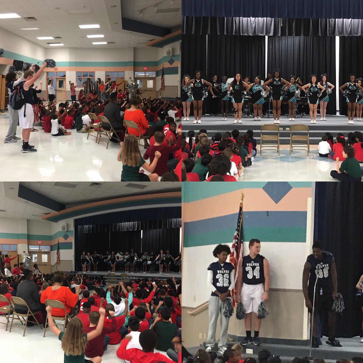 Ms_MeganEDU's tweet photo. What a great way to start #RedRibbonWeek at #RiverchaseElementary! Performed cheers, learned cheers and encouraged Ss to be #DrugFree. https://t.co/yK5qg4KDHv