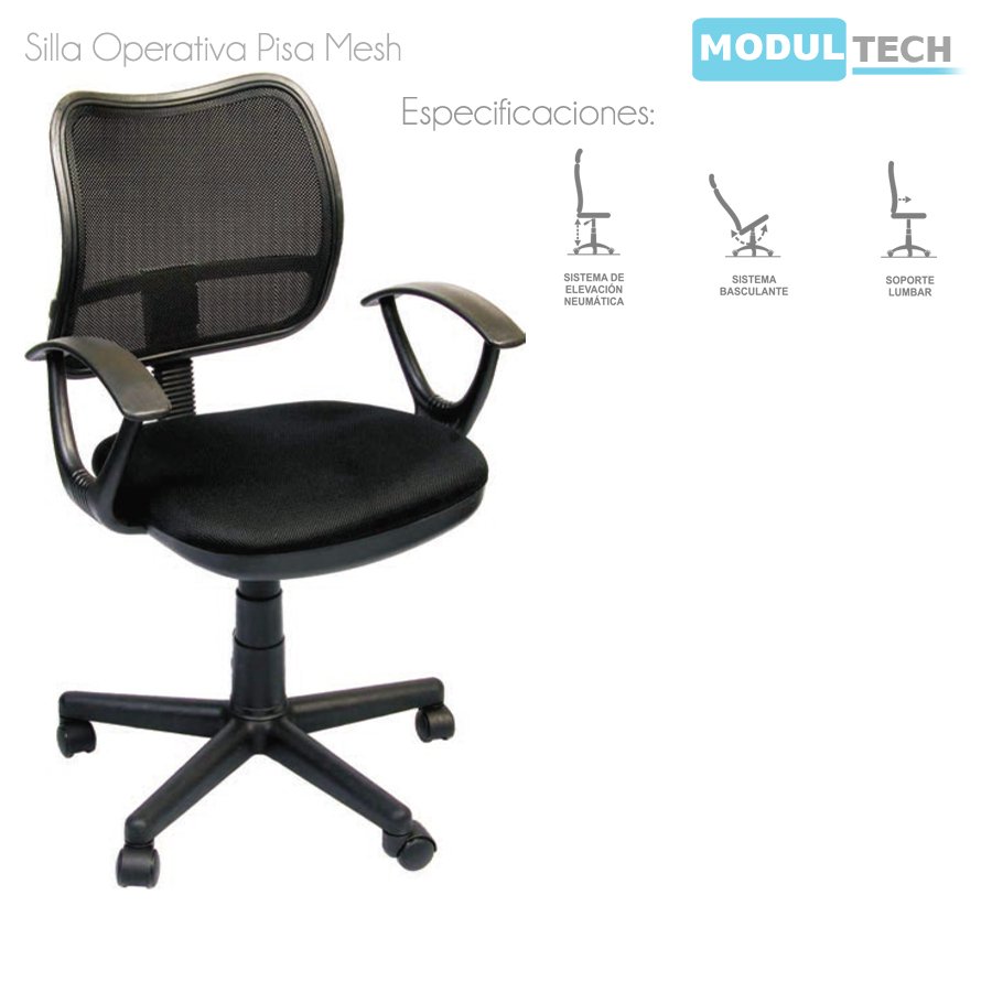 ModulTech's tweet image. Silla operativa Pisa Mesh. Para mayor información comunicate con nostros a los números (0241) 6173780/6173760.