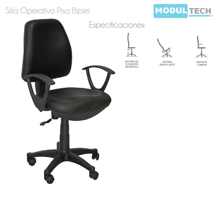 ModulTech's tweet image. Silla operativa Pisa en bi-piel. Para mayor información comunicate con nostros a los números (0241) 6173780/6173760.