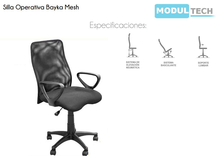 ModulTech's tweet image. Silla operativa Bayka. Para mayor información comunicate con nostros a los números (0241) 6173780/6173760.