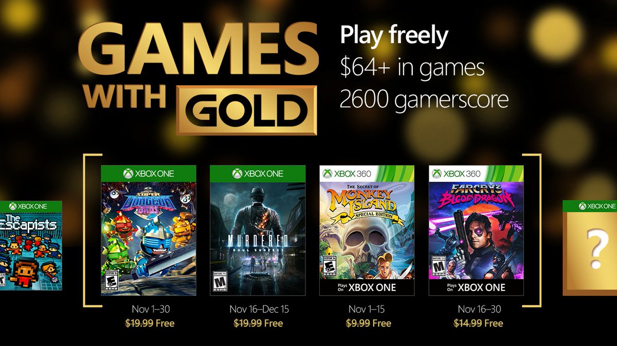 Xbox Live Games with Gold November 2016