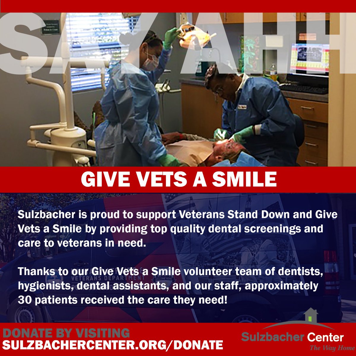 sulzbacherjax's tweet photo. Last Saturday we joined Veterans Stand Down and held Give Vets a Smile. What's good for our #veterans is #goodforthesulz! #jacksonville https://t.co/aZl08re1Tp