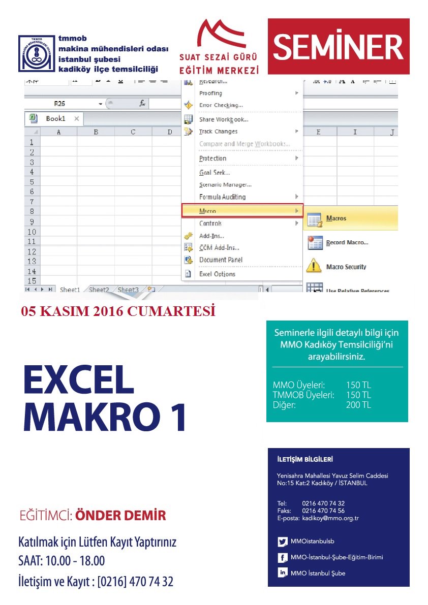 Eğitim/ MMO İstanbul (@mmoistnblegitim) on Twitter photo #ExcelMakro #Semineri 05 Kasım tarihinde #AnadoluYakasıEğitimMerkezinde yapılacaktır. 02164707432 <a href="/MMOTUZLA/">MMO TUZLATEMSİLCİLİK</a> <a href="/MMOIstanbulSb/">MMO İstanbul #BizVarız</a> #ExcelMakro #Semineri 05 Kasım tarihinde #AnadoluYakasıEğitimMerkezinde yapılacaktır. 02164707432 <a href="/MMOTUZLA/">MMO TUZLATEMSİLCİLİK</a> <a href="/MMOIstanbulSb/">MMO İstanbul #BizVarız</a>
