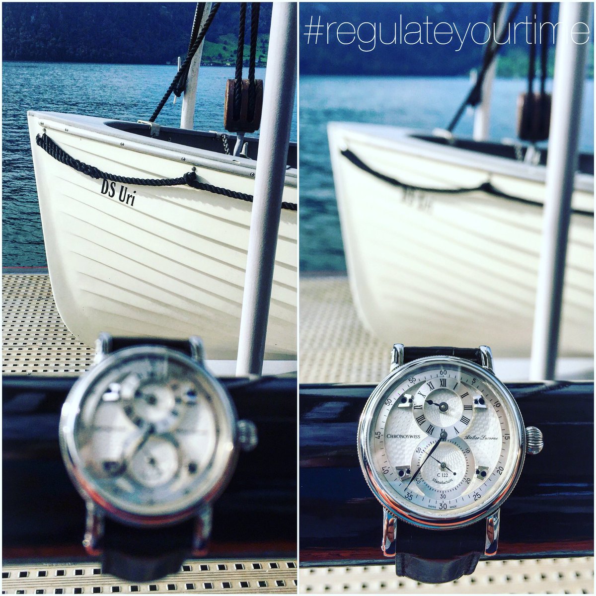 Chronoswiss's tweet photo. On board the DS Uri on Lake Luzern. #regulateyourtime https://t.co/mOgTERdSF6
