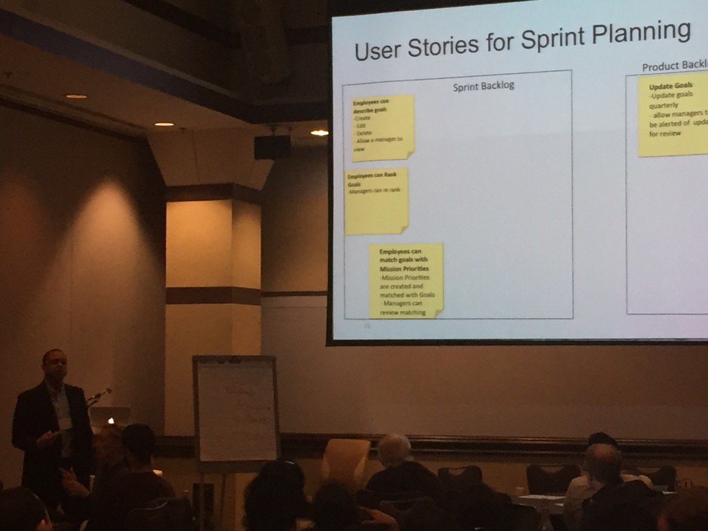 Breaking stories down by success criteria. <a href="/brandonraines/">Brandon Raines</a> at #AgileDC