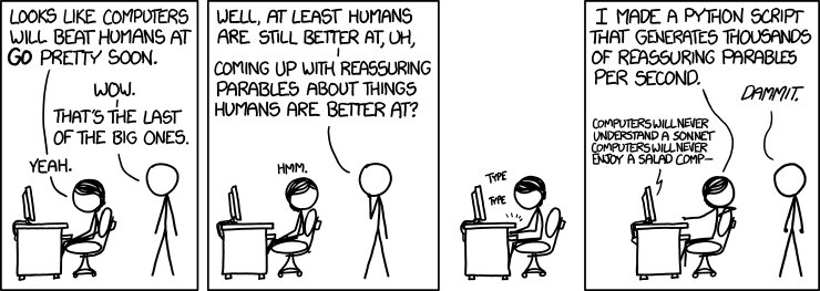 KirkDBorne's tweet photo. If we worry that #AI and #MachineLearning are taking over everything, we need some reassurance from #xkcd https://t.co/KHsZAhw1NS https://t.co/EcBzqrO71B