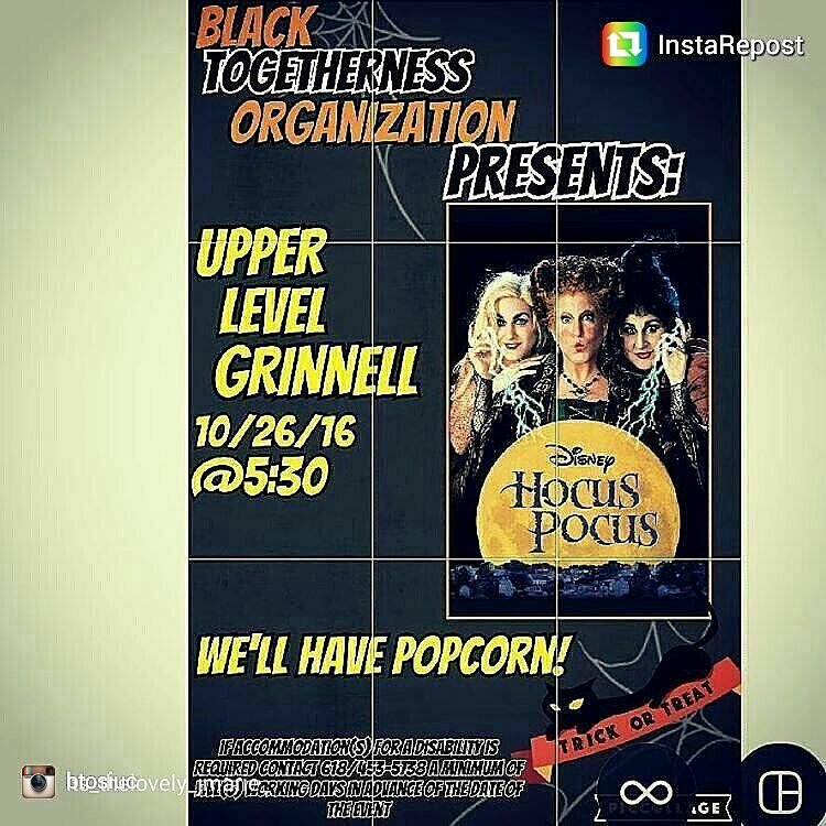 BTOSIUC's tweet photo. COME JOIN BTOs MOVIE NIGHT 10/26 @ 5:30! POPCORN, FUN &amp; A DISNEY CHANNEL  HALLOWEEN CLASSIC!
#SIUC17 #SIUC18 #SIUC19 #SIUC20 PLEASE RT! https://t.co/FT8K9x8jUD