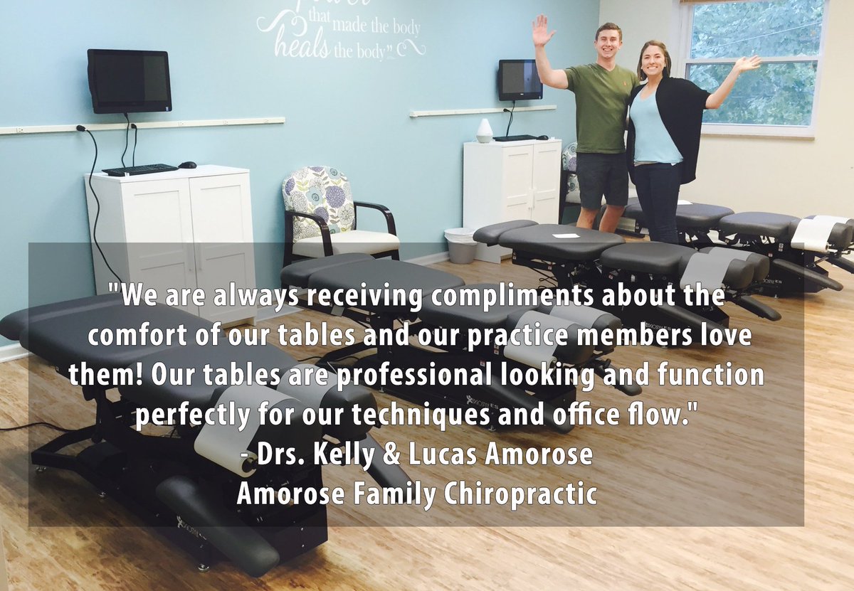 phschiropractic's tweet photo. We love our #ES2000 tables! So do Drs. Kelly &amp; Lucas from @AmoroseFamChiro! Thanks for being such amazing customers! #PHSChiropractic https://t.co/qpr1Qwe6v3