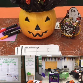 Getting ready for another 'spooktacular' Lunch & Learn today. #gallerywalk #studentengagement #literacyskills #reciprocalteaching.