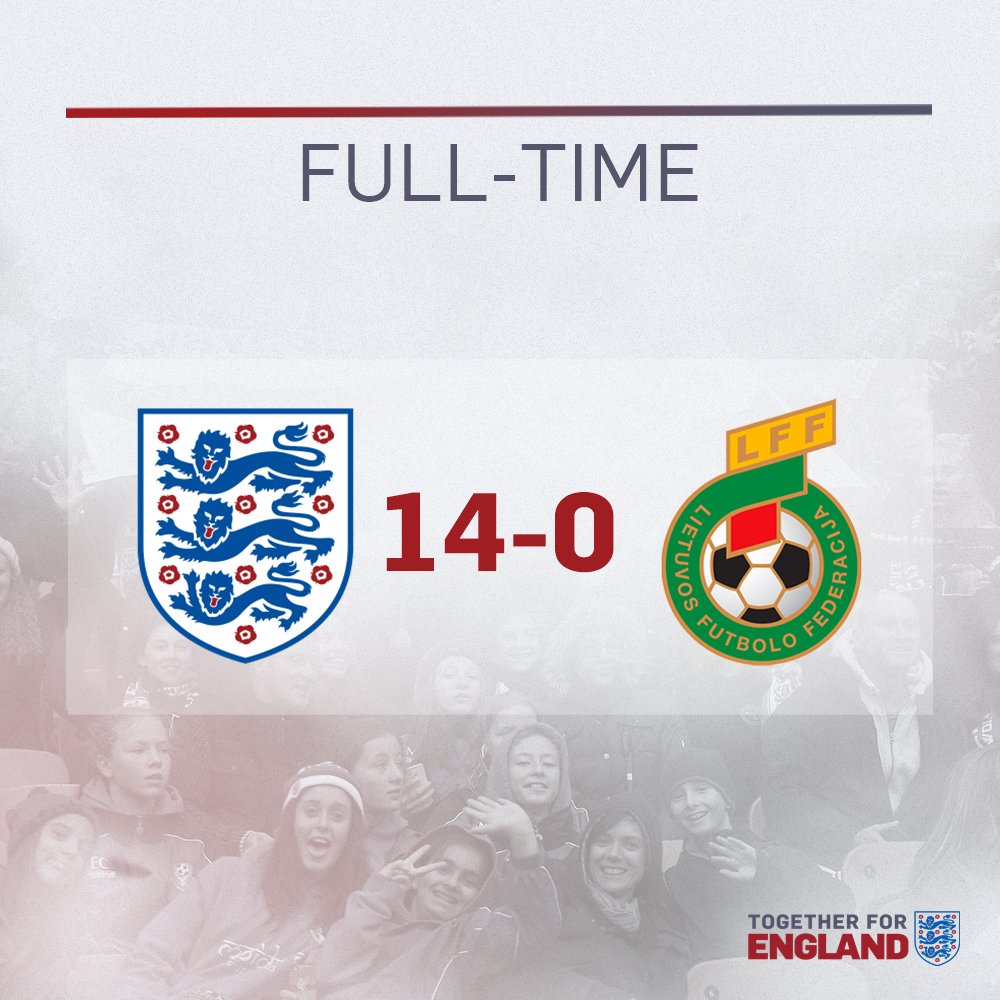 FULL-TIME: It's all over in Lithuania, where our young #Lionesses have made a goal-laden start to #WU17EURO qualifying!