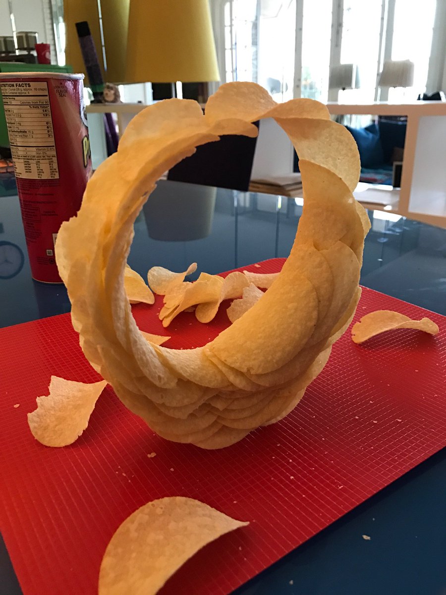 I did it! I did it! I built a Pringles ringle! No glue, just physics.