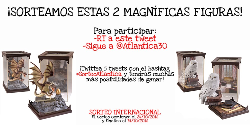 EiProfeta's tweet photo. ¡Sorteamos 2 magníficas figuras de Harry Potter!

Para participar:
-Da RT
-Sigue a @Atlantica30

¡SORTEO INTERNACIONAL!

¡Suerte a todos! https://t.co/NlJysrMxKT