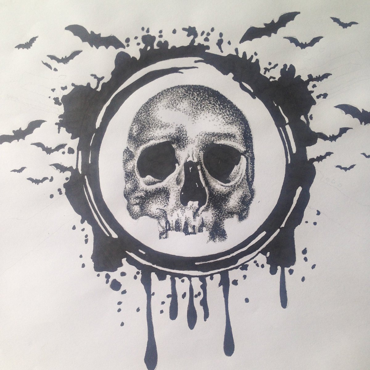 will_reckless's tweet photo. design i did - #dotwork #realisticdotwork #design #drawing #draw #art #creepy #pointillism https://t.co/zEKt90drdo