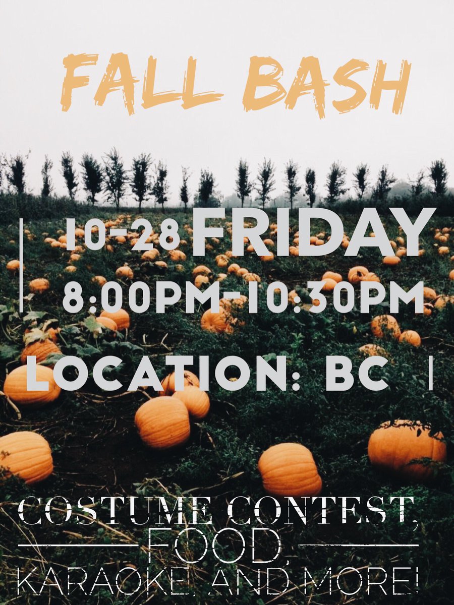 BethelU_SA's tweet photo. It's the great pumpkin, Charlie Brown! Break out your best costume and meet us in the BC this Friday night 🎃 https://t.co/IDKVVf6cvc