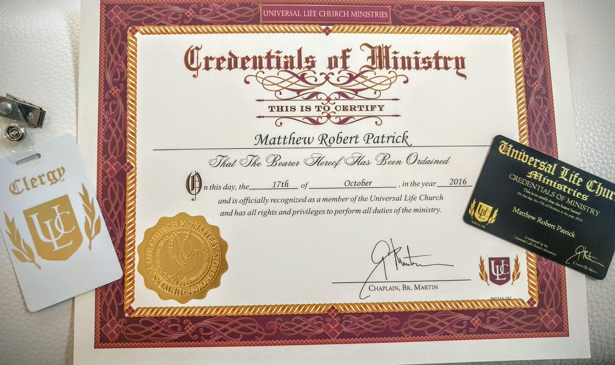 Just got ordained to officiate Jason's wedding. But I can do house  blessings and funerals too! I'M A ONE-STOP SHOP! #PastorPat, image size:1200x713
