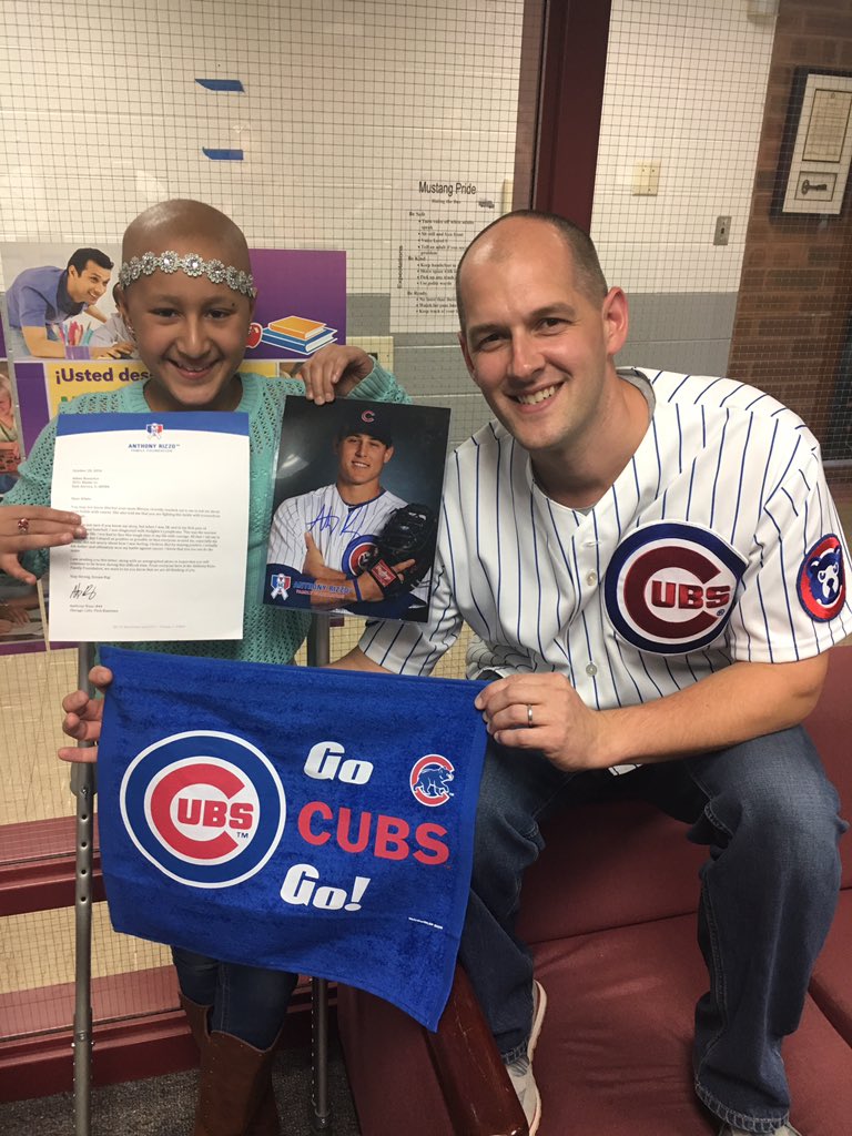 <a href="/ARizzo44/">Anthony Rizzo</a> not only a great baseball player, but an even greater guy reaching out to one of our very own McCarty Mustangs! #GoCubsGo