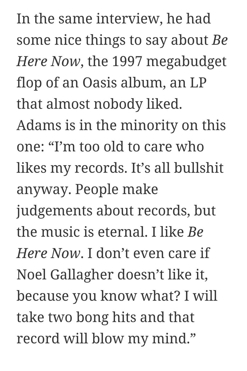 MarkEOrtega's tweet image. Hey @TheRyanAdams, if you ever tackle another album re-imagining, can I suggest Be Here Now by @oasis given these old comments of yours?