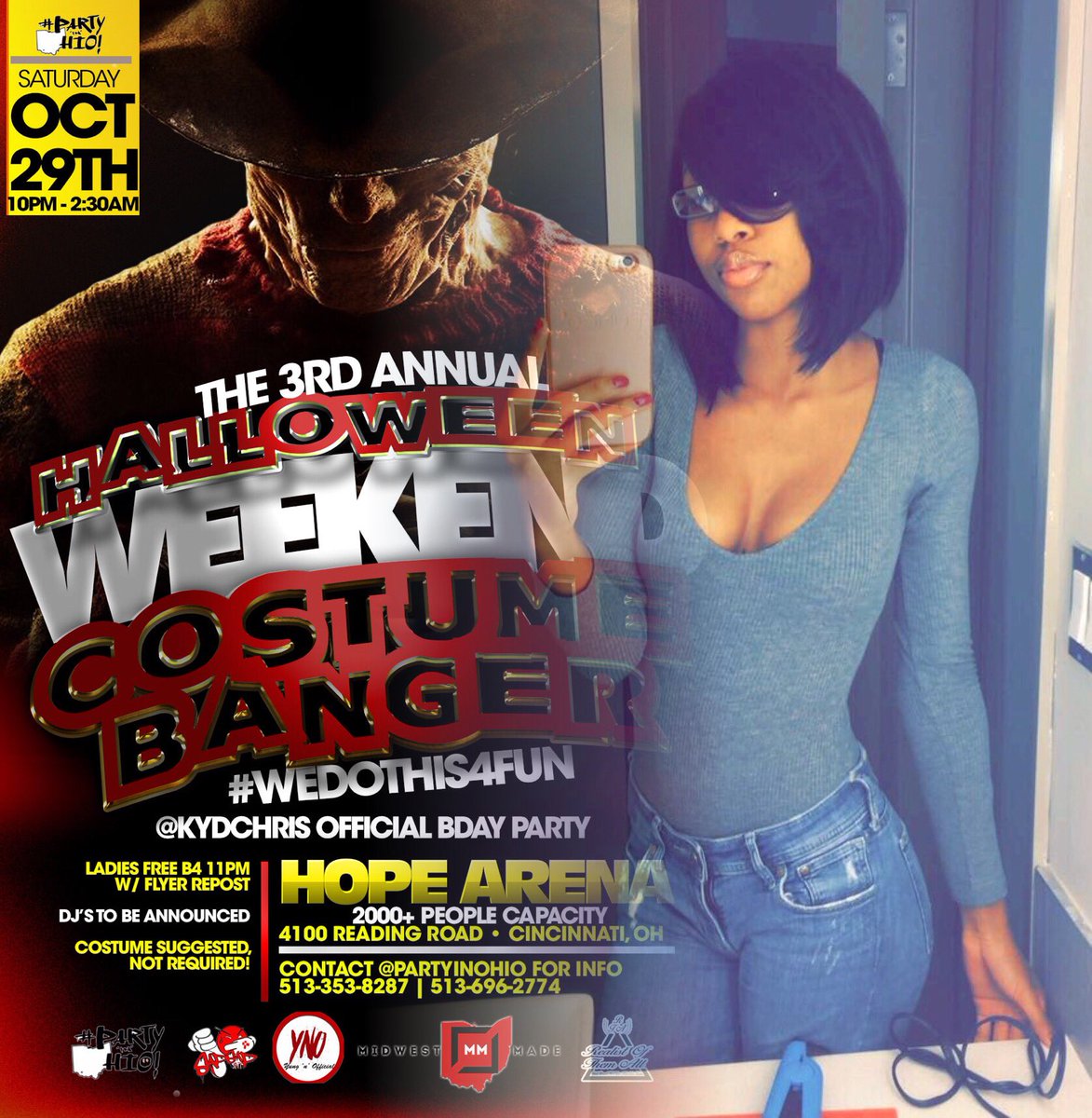 RealistOTAll's tweet photo. #HopeARENA 
Cincinnati, OH 📍🇱🇷
#WeDoThis4Fun 🎃
2000+ Ppl Capacity 
Halloween Weekend 👻🔥 https://t.co/7mM4tZGGsh