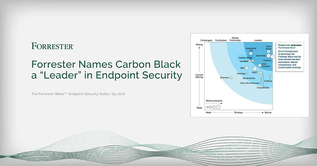Carbon Black (@carbonb1ack) on Twitter photo .<a href="/CarbonBlack/">CarbonBlack</a> only Next-Gen AV vendor ranked as Leader in Endpoint Security Forrester Wave” ow.ly/GblC305kZA3 #infosec #CyberSecurity .<a href="/CarbonBlack/">CarbonBlack</a> only Next-Gen AV vendor ranked as Leader in Endpoint Security Forrester Wave” ow.ly/GblC305kZA3 #infosec #CyberSecurity