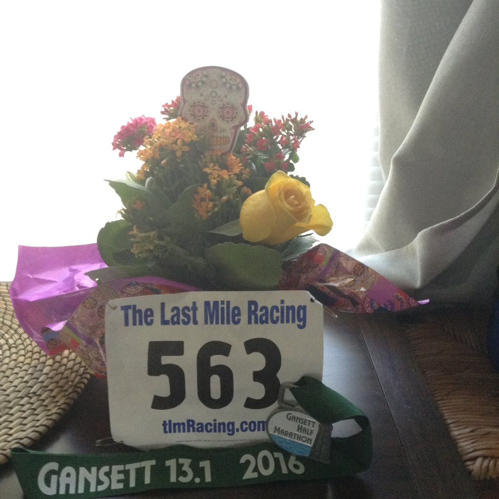 runningkween's tweet image. Thanks @gansett_half for a great race yesterday and sore legs today.  And to my girl Heidi for the beautiful flowers!