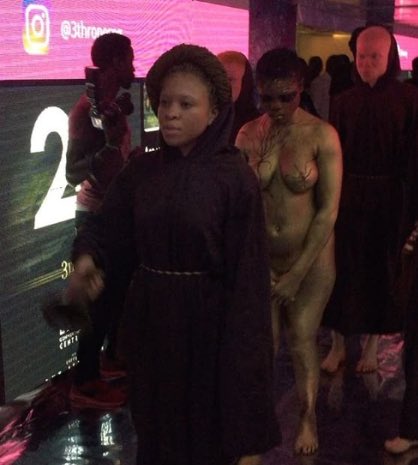 LaceVine's tweet photo. #ThreeThronesConcert . The lady in black was ringing bell while the rest at the back where chanting stuffs. Tell me this is nor occultist https://t.co/bkk7xEbR2z