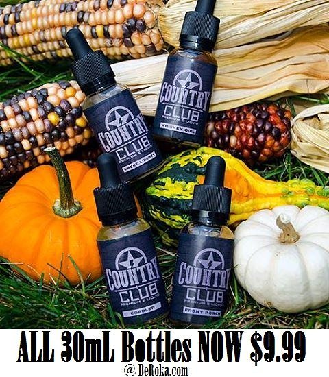 CountryClubVape's tweet photo. ALL 30mL Bottles are NOW $9.99 on https://t.co/pc6JwvwGyC #vape #vapelife #cloudlife #vapecommunity #vapenation #vapeworld https://t.co/DDNnaPkw83