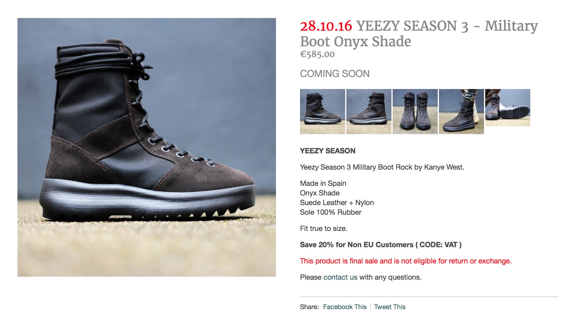 Sort On Twitter: Yeezy Season 3 - Military Boot Onyx Shade  Https://T.co/Fmh3jgfdvt Https://T.co/Jsc3dpegcj / Twitter