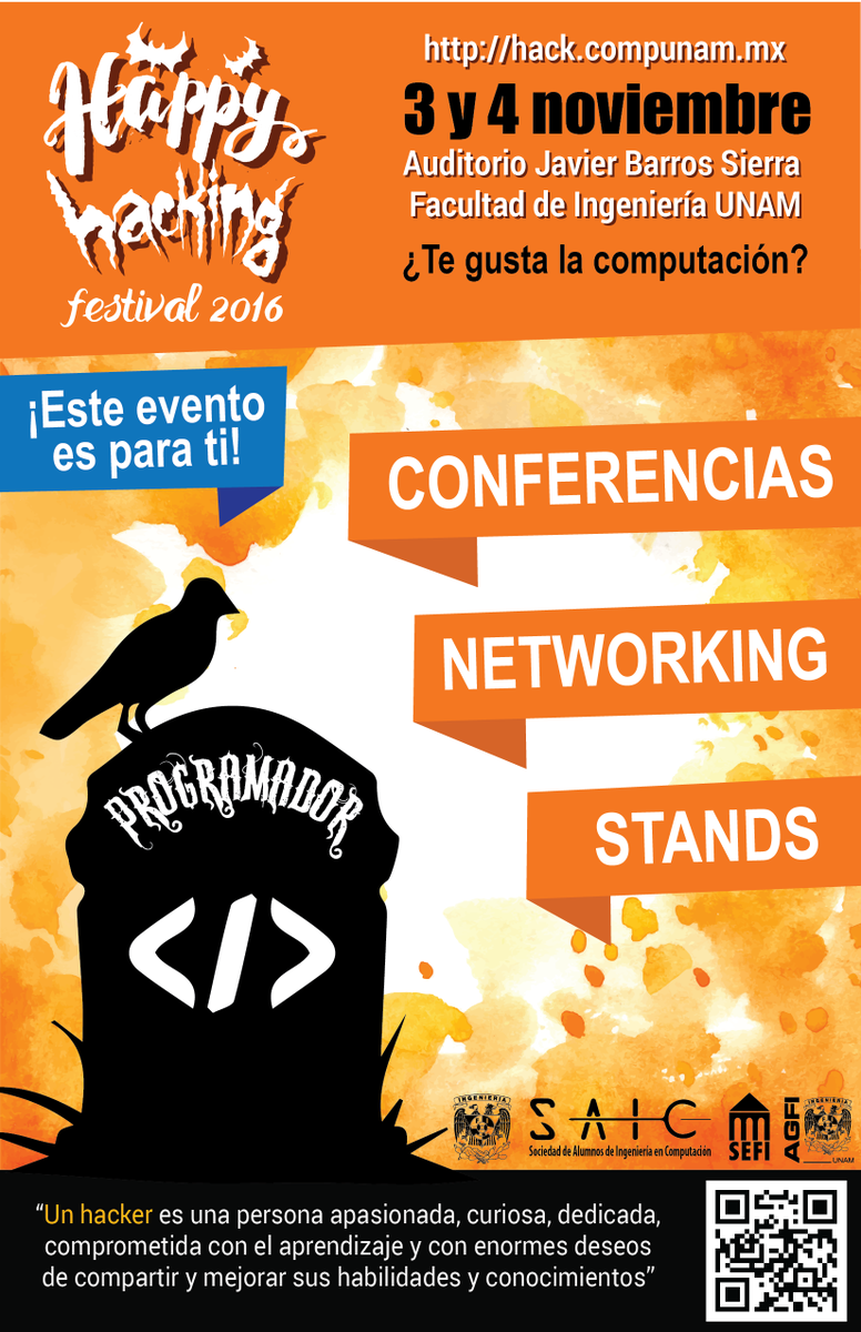 comunidadfi's tweet photo. ¿Te gusta la computación? ¡Este evento es para ti!. Happy Hacking Festival 2016. 3 y 4 de noviembre FI. https://t.co/NVJZwYtuAp