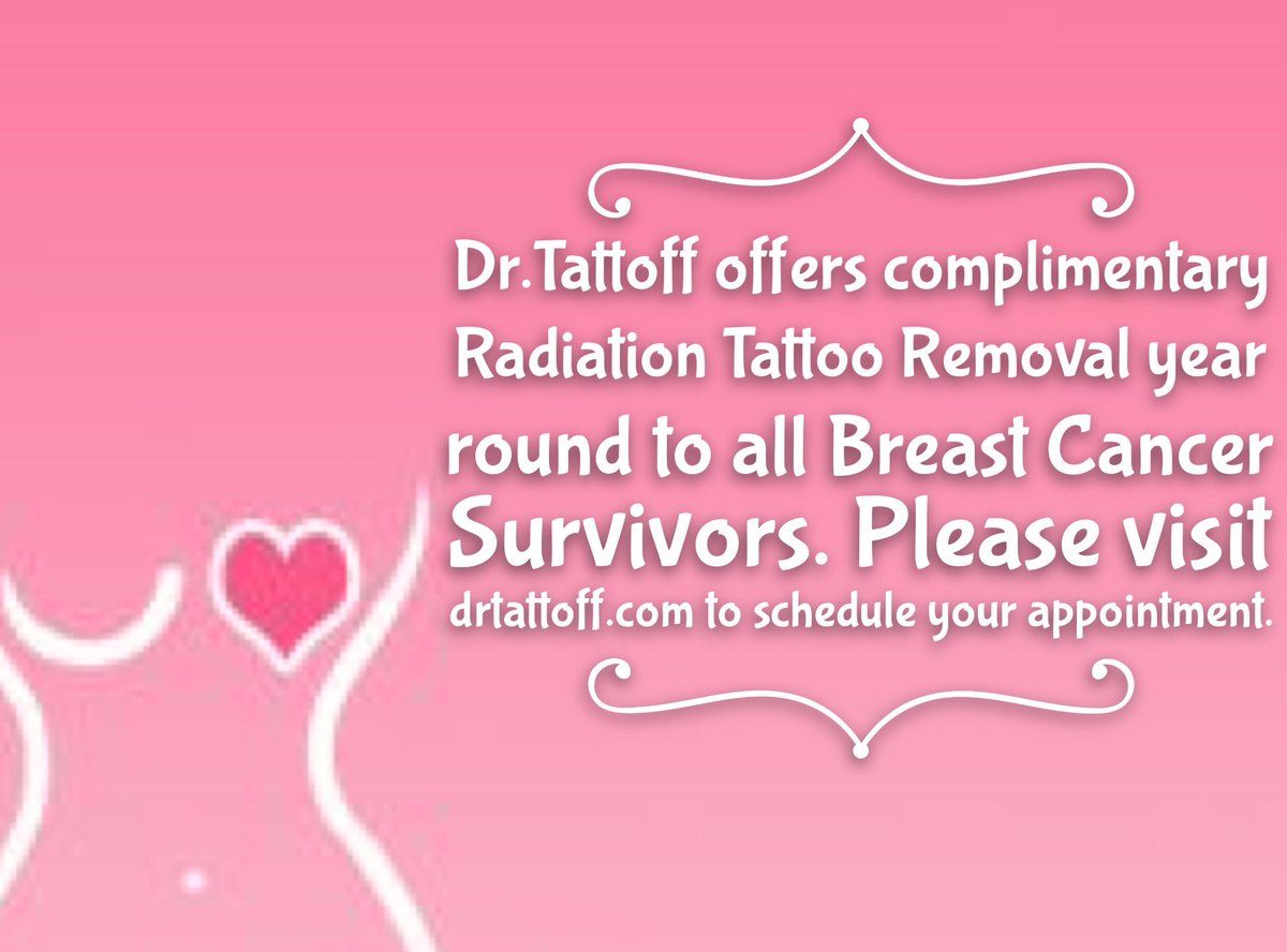 DrTattoff's tweet photo. Dr. Tattoff offers FREE radiation tattoo removal to all Breast Cancer Survivors. https://t.co/eTixCTrRnC https://t.co/A7Gyb1eB6G