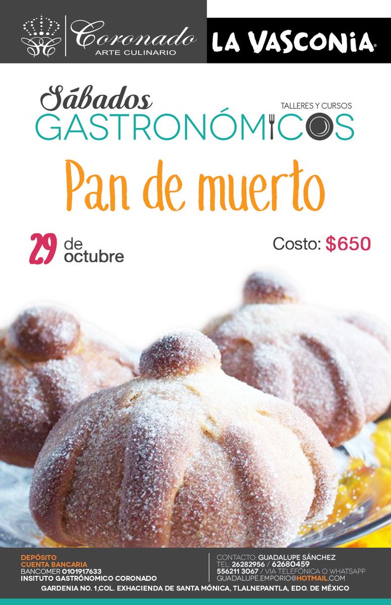 ¿Quieres aprender a preparar el delicioso #Pandemuerto?
ven a nuestro #Curso
+ info: 53657103 
#Gastronomía #pantradicional