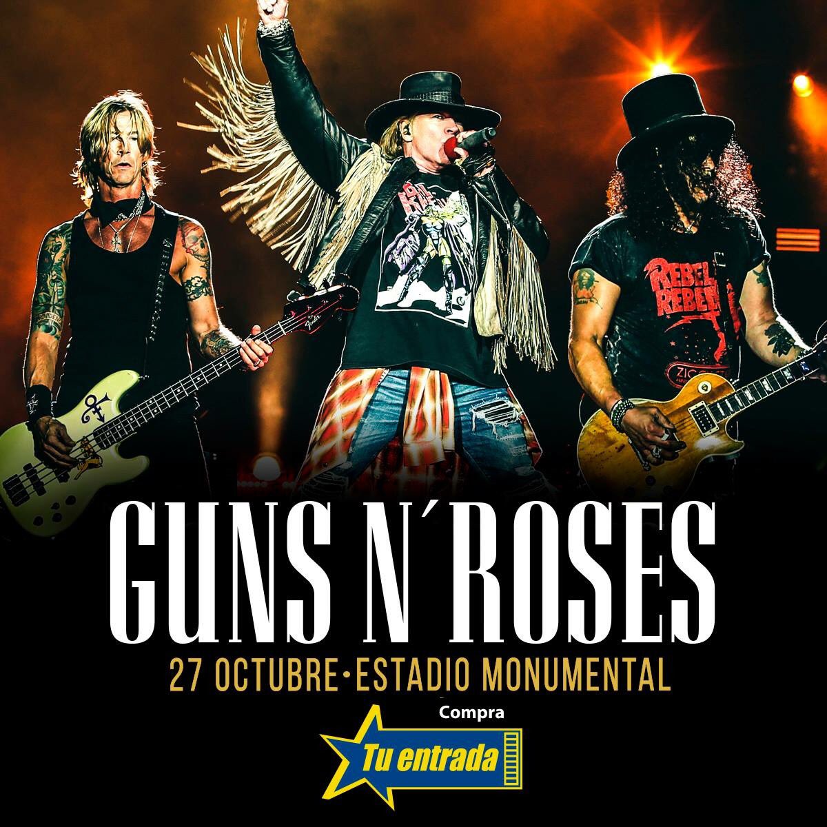 SORTEO
Dale RT y participa de 02 entradas Campo B para el REENCUENTRO MÁS IMPORTANTE DEL SIGLO 🤘🏼🤘🏼🤘🏼
#GunsNRoSesEnLima 🎩🌹
