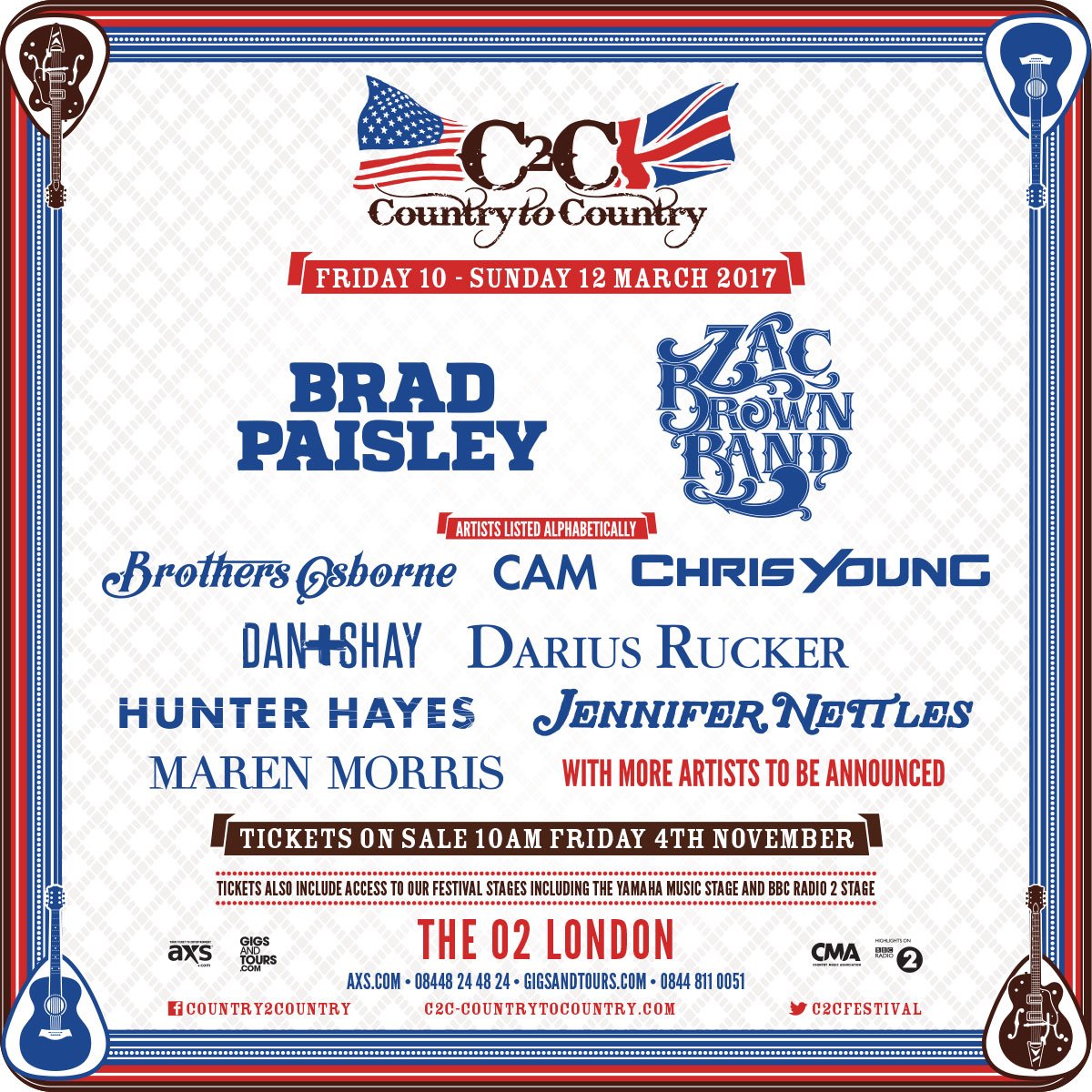C2Cfestival's tweet image. Here it is... The first wave of artists for #C2C17!

Tickets on sale 10am Friday 4th Nov. 

🇺🇸🇬🇧