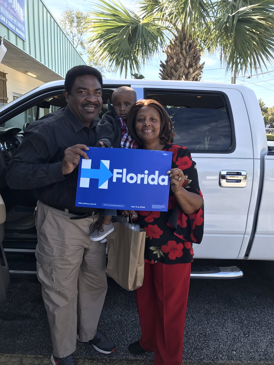 MattEngsby's tweet photo. Thank you to the Floyd family for your canvassing efforts! We won't let a rally trump our efforts! #HillaryforFL #trumpeduptrickledown https://t.co/9HkniIt1am