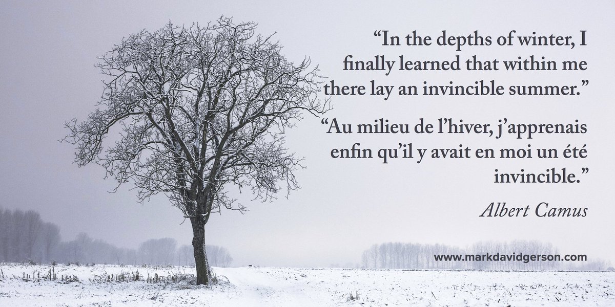 In the depths of winter, I finally learned that... 