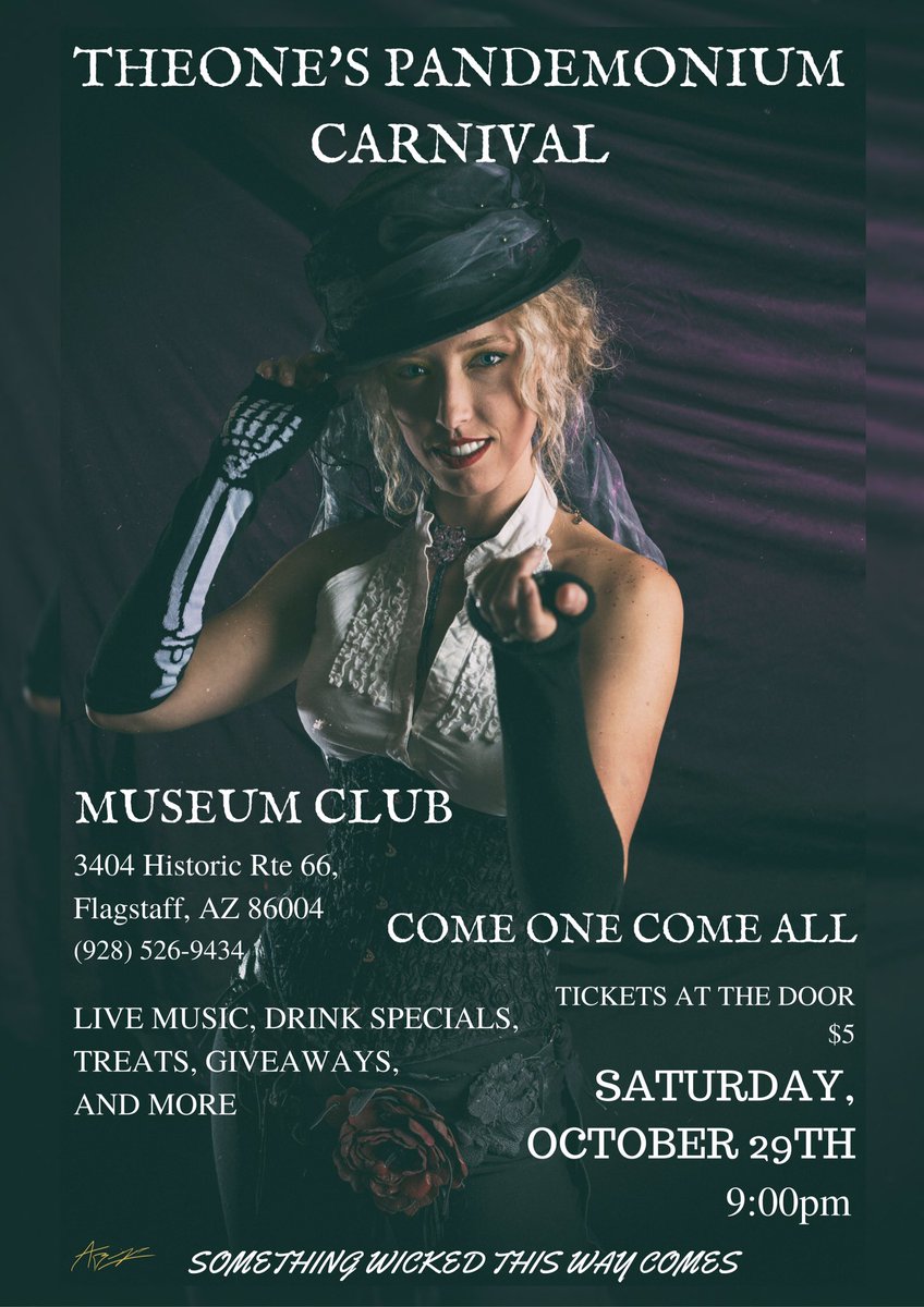 TheoneMusic's tweet photo. The carnival's come.
#Halloween #livemusic #flagstaff #October #MuseumClub #concert #RayBradbury https://t.co/WRIHWuUhNC