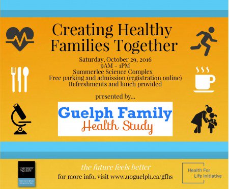 Creating Healthy Families Conference - this is a free event on Oct 29 at the UC uoguelph.ca/family/creatin… presented by Family Health Study