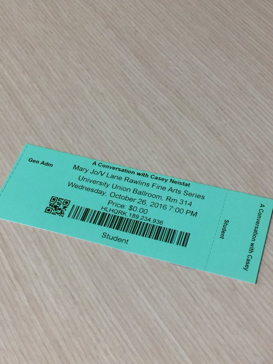 UNTFineArts's tweet photo. There are a few Casey Neistat tickets still available! If you're a #UNT student, run to @UNT_Union 337 to get yours FOR FREE #CaseyFilmsUNT https://t.co/t2Q1qWZeSV