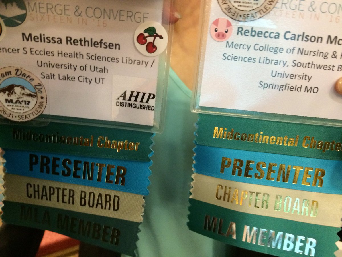 mlrethlefsen's tweet photo. We match! @CaptainLibraria #midmla16 #badges https://t.co/kTRJ1kmK0s